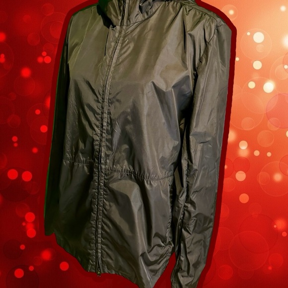 Theory Navy Blue Hooded Zip-Up Windbreaker / Rain Jacket Size Medium - Picture 14 of 14